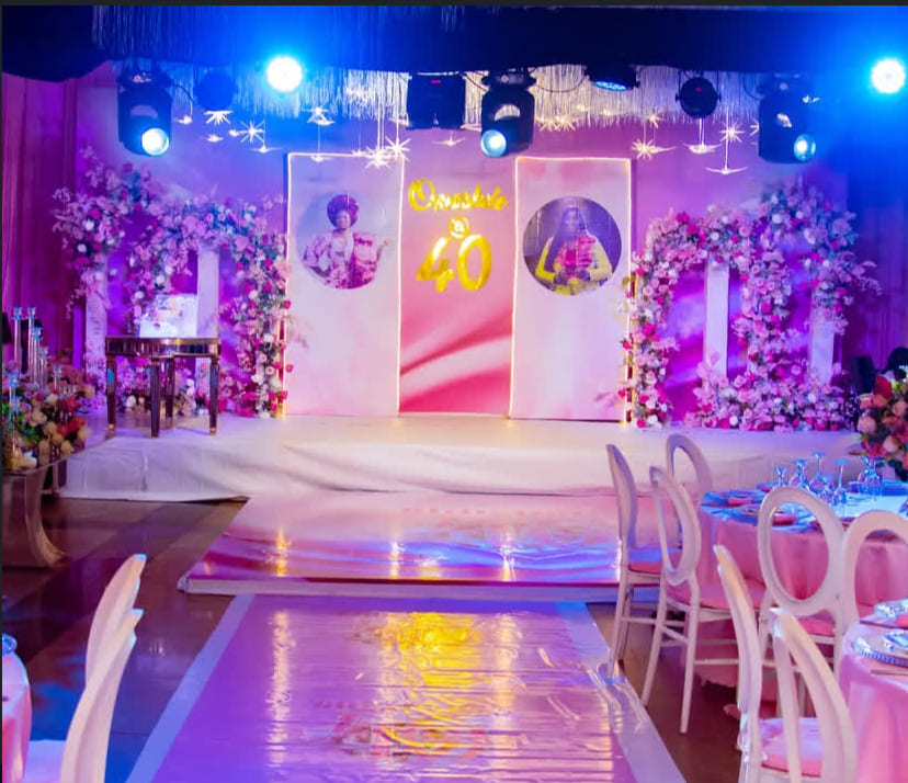Product launch floor with brand accents