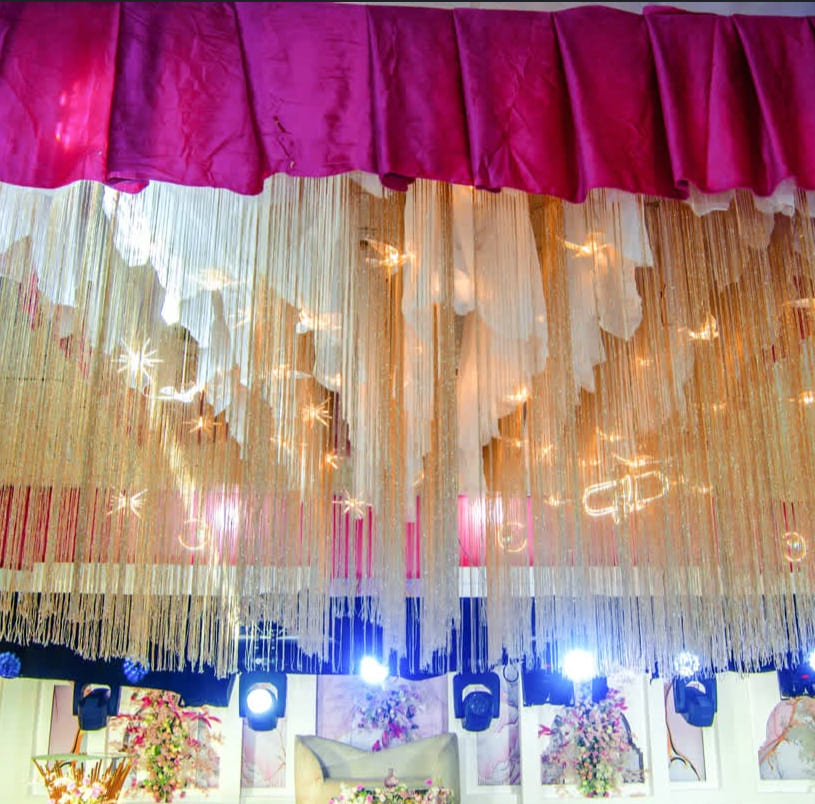 Elegant stage backdrop and lectern